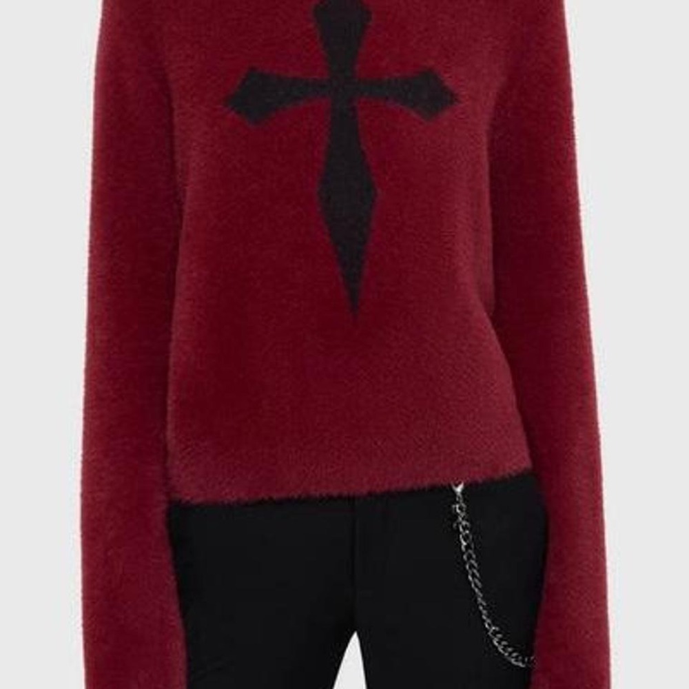 Killstar dead romantic sweater cross flared sleeves‎  XS